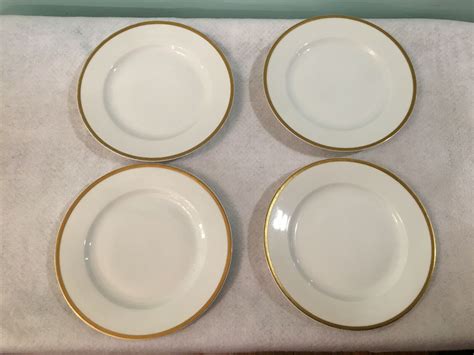 Lot of 4 Vintage Turin Bavaria White With Gold Trim Plates | eBay