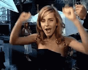 Emma Watson Celebrating GIF - EmmaWatson Celebrating Happy - Discover & Share GIFs