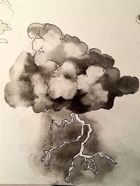 Watercolor illustration of a storm cloud | Cloud drawing, Cloud tattoo ...