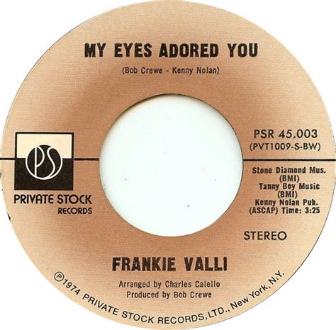 Frankie Valli – My Eyes Adored You – Vinyl (Bestway Pressing, 7", 45 ...