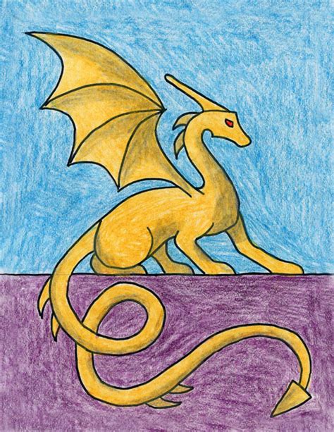 Easy How to Draw a Dragon Tutorial Video and Dragon Coloring Pages