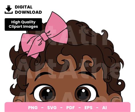03 Clipart – Baby Girl Afro – eclipArtCo