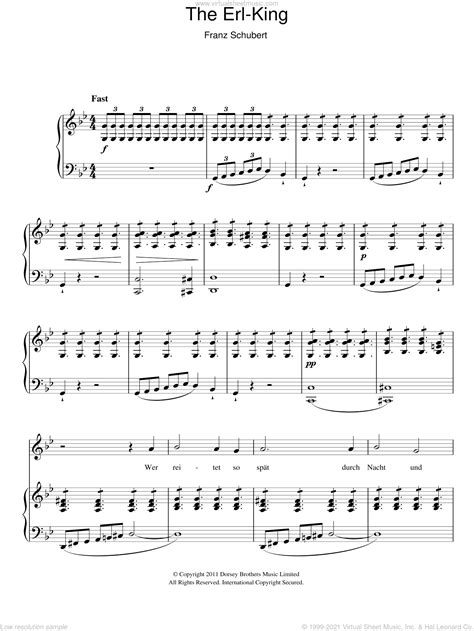 Schubert - Der Erlkonig sheet music for voice and piano [PDF]