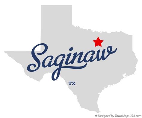 Map of Saginaw, TX, Texas