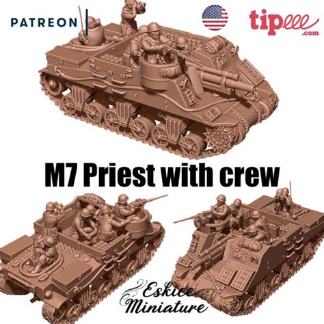 M7 priest with crew - 28mm - Wargaming3D