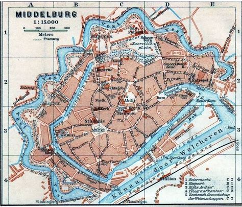 Plattegrond Middelburg, situatie vòòr 1940 Vintage Radio, Vintage Map, Star Fort, Ancient Maps ...