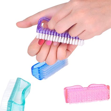 4 Pieces Handle Nail Brush Nail Hand Scrubbing Cleaning Brush (Large ...