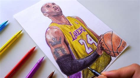 Kobe Bryant Drawing, Pencil, Sketch, Colorful, Realistic Art Images ...