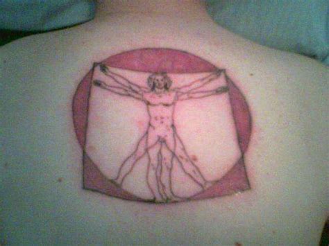 DaVinci's Vitruvian man tattoo