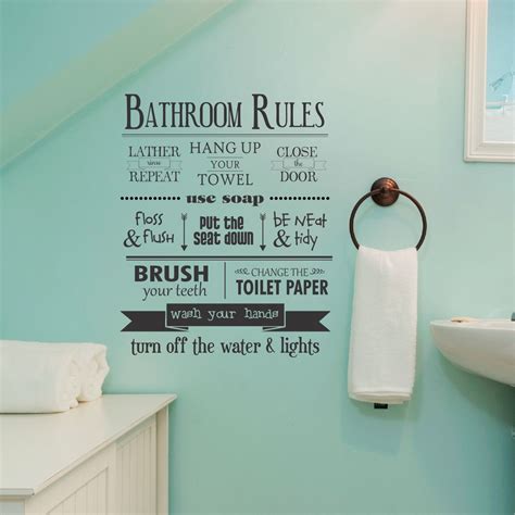 Bathroom Rules Wall Quotes™ Decal | WallQuotes.com