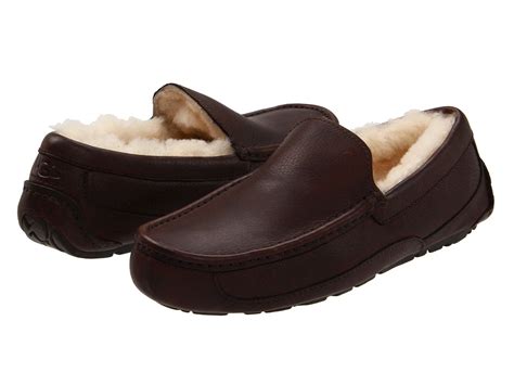 UGG - Ascot Leather (China Tea Leather) Men's Slippers | Slippers.com ...