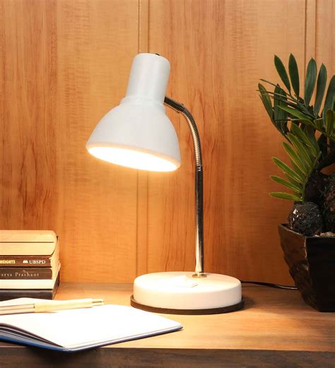 Buy White Metal Shade Study Lamp with White Base By Brightdaisy Online - Study Lamps - Table ...