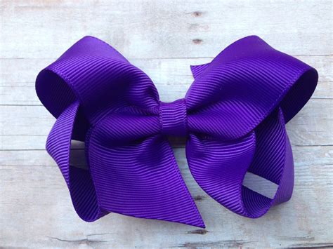 Royal purple hair bow 4 inch purple bow girls purple bow