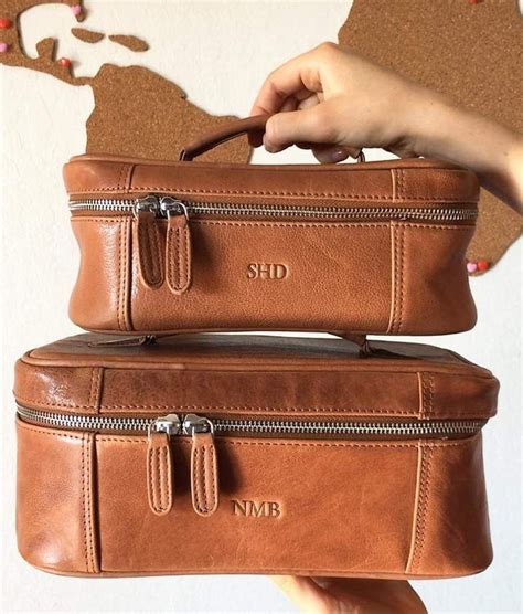 PREORDER - Large toiletry bag - Makeup bag leather - Leather dopp kit - Personalized wash bag ...