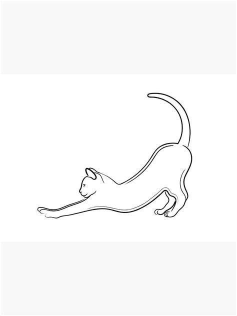 'Cat Stretching Line Drawing' Sticker by Adam Regester in 2020 | Dog line art, Line art drawings ...