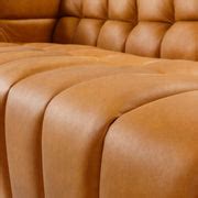 Surya Grenoble Modern Channeled Cognac Brown Leather Sofa – casabelladecor.net
