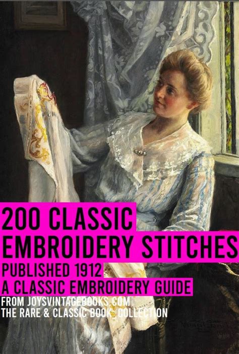 200 Classic Embroidery Stitches Book 1912: eBook Instant Download – Joy's Vintage Books 📚