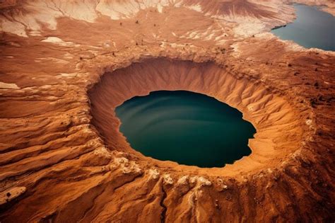 Premium AI Image | lake in the crater of a volcano High quality photo