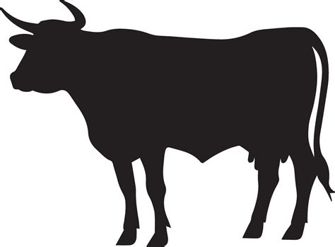 Cattle vector silhouette illustration black color 27542941 Vector Art at Vecteezy