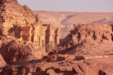 Ad Deir Monastery, Petra, Jordan at Sunset Stock Image - Image of civilization, middle: 261577303