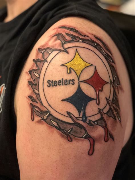 Pittsburgh Steelers shoulder skin rip tattoo Pittsburg Steelers ...