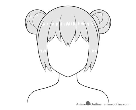 How to Draw Anime Hair Buns Step by Step - AnimeOutline