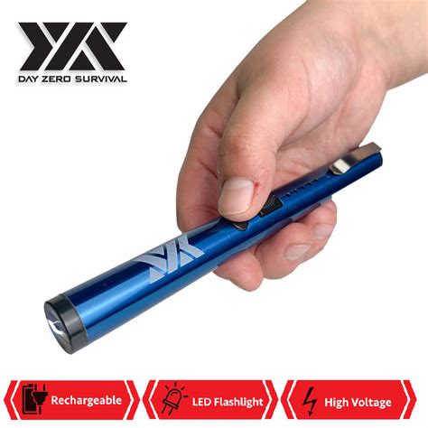 DZS Small Pen Sized 6 Inches Rechargeable Stun Gun Blue-1J3-