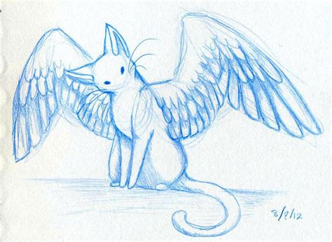 Cat with wings | Wings drawing, Wings sketch, Cat sketch