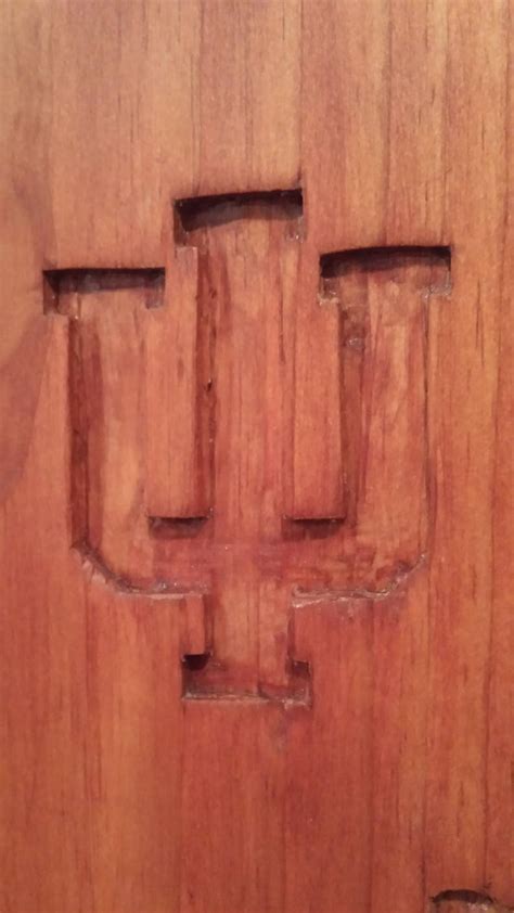 Rustic Hand Carved IU Indiana University Logo State Outline | Etsy