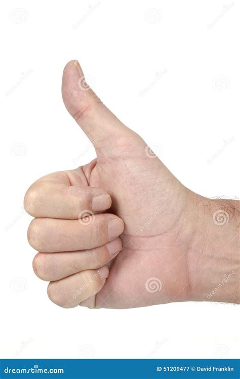 Thumb Up Sign, Male Hand, Isolated on White Background Stock Image - Image of expression ...