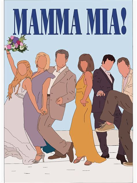 "Mamma Mia Poster Outline" Sticker for Sale by sydneyankrim | Redbubble