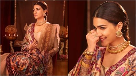 Kriti Sanon elevates her magical Adipurush promotions look with shawl inspired by Ayodhya Tales ...