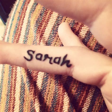 Finger Tattoo Name - Sarah | Sarah tattoo, Name tattoos, Tattoos