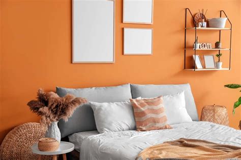 Trending Orange Two-Colour Combination For Bedroom Walls