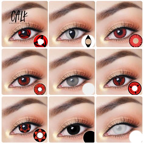 Calk 1 Pair 2 Pcs. Cosplay Naruto Halloween Color Contact Lenses White ...