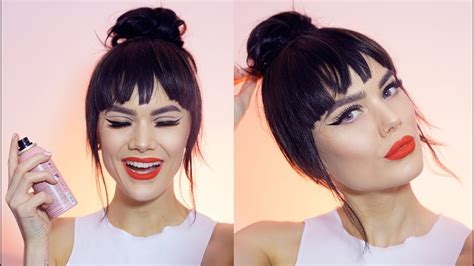 Simple Updo With Bangs | Linda Hallberg Tutorials - YouTube