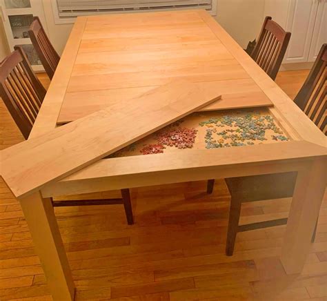 This Amazing Dining Table Has a Hidden Game/Puzzle Compartment Under The Surface | Dining table ...
