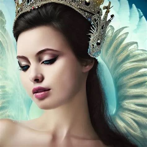 A woman as the princess of swans, beautiful,closeup