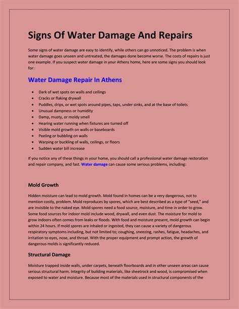 Signs Of Water Damage And Repairs by Southeast Restoration - Issuu