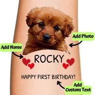 Heart Temporary Tattoo for Dog Birthday Celebration - Customizable | Inkbond