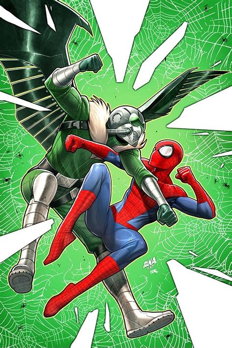 Spiderman vs. Vulture by David Nakayama | Marvel spiderman art, Vulture spiderman, Marvel spiderman