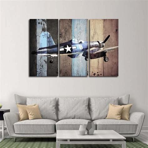 Vintage Vought F4U Corsair Multi Panel Canvas Wall Art | Airplane wall art, Wall canvas, Multi ...