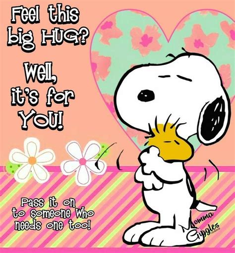 ☆Big Hug For You ~ Someone Who Needs One | Snoopy love, Snoopy hug ...