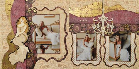 Wedding Scrapbook Page - The Bride - 2 page wedding layout with a woman in a gown and a ...