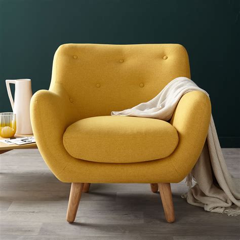 Poppy meuble | Fauteuil esprit scandinave jaune moutarde - Alinéa ...