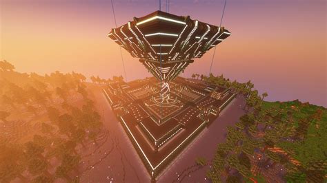 Recently built my upside down mega pyramid base (schematic and info in comments) : r/Minecraft