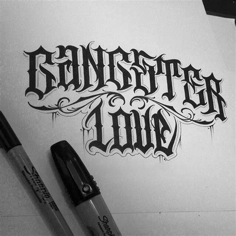 Gangster Love | Tattoo lettering fonts, Typography tattoo, Tattoo lettering