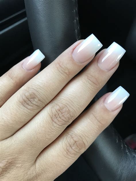 French ombré tapered square nails | French acrylic nails, Tapered square nails, French manicure ...