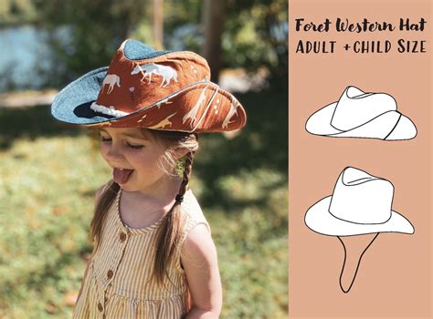 Forêt Western Hat PDF Sewing Pattern Rancher and Cowboy Hat - Etsy Hong ...