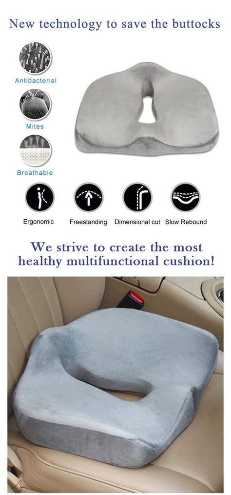 Adult Car Seat Booster Cushions Coccyx Pain Cushion Shock Absorber Orthopedic Memory Foam Seat ...